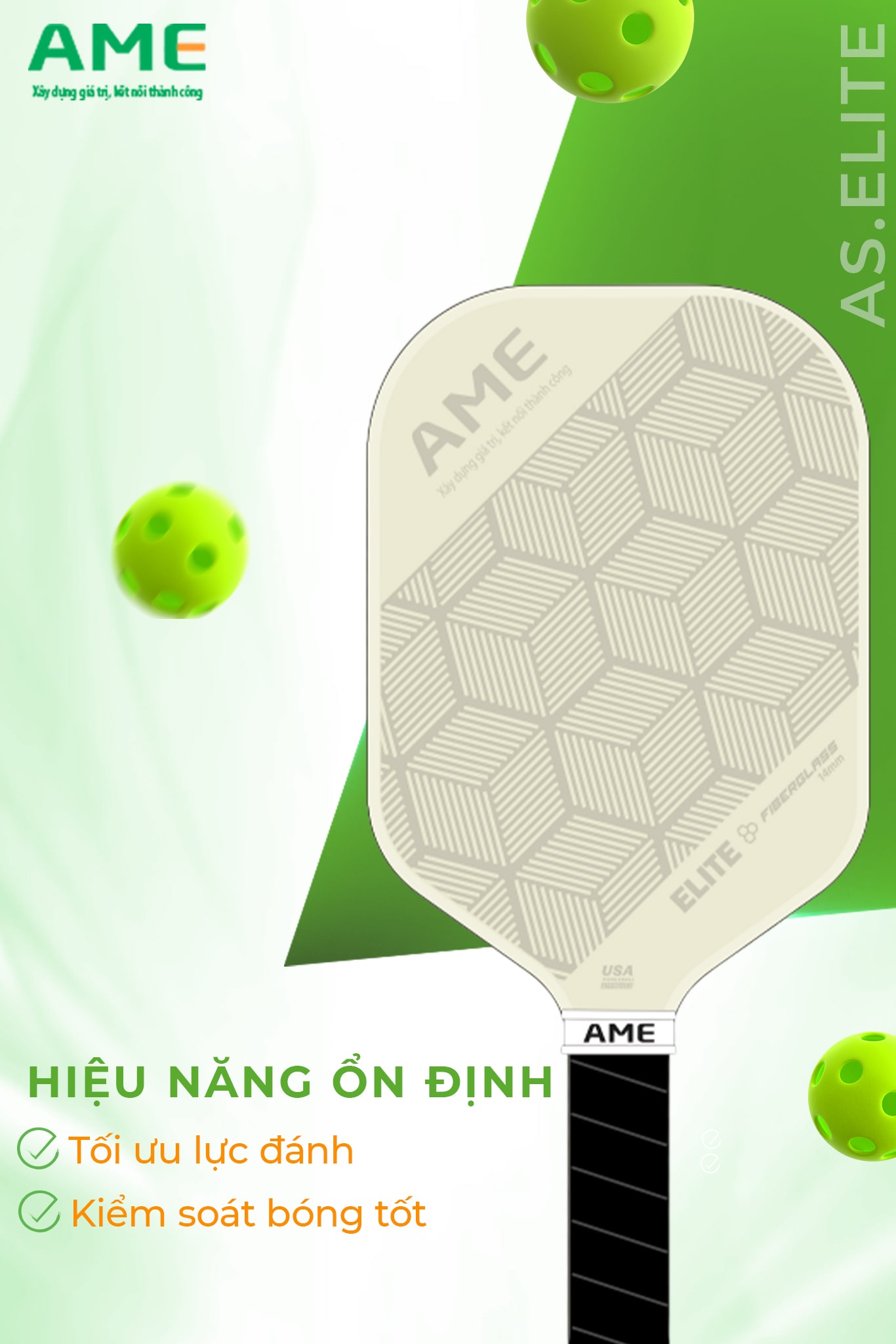 Hiệu năng vợt Ame Pikleball ổn định