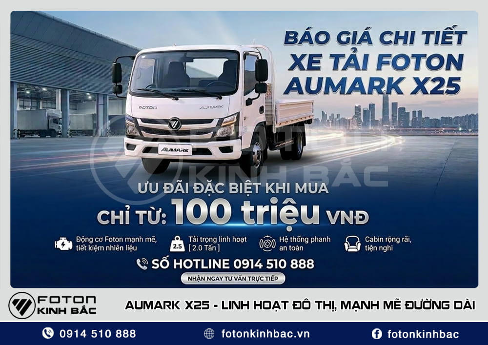 Báo giá xe tải Aumark X25
