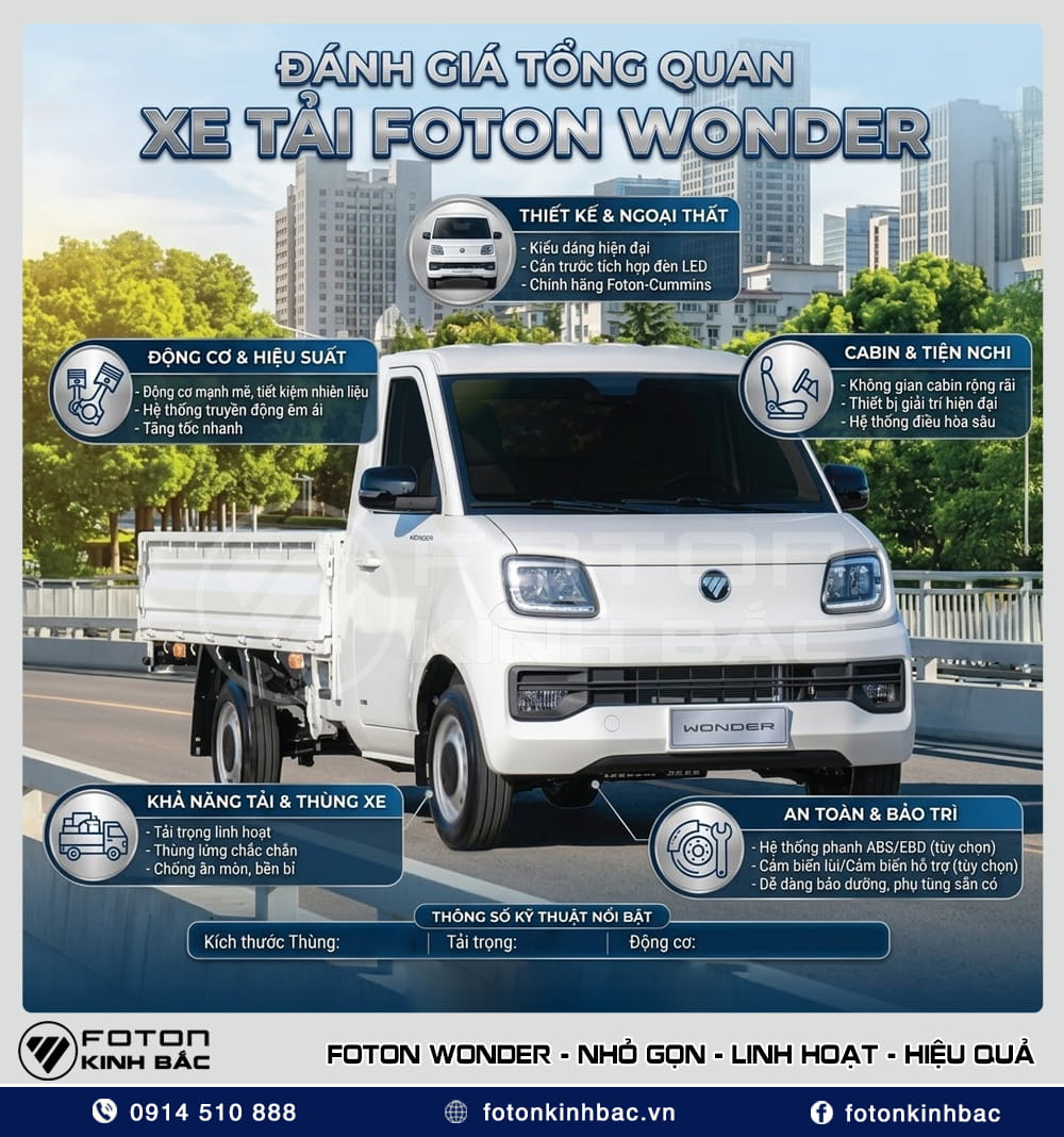 Đánh giá xe tải Foton Wonder