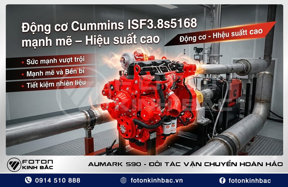 Động cơ Cummins ISF3.8s5168 mạnh mẽ Aumark S90