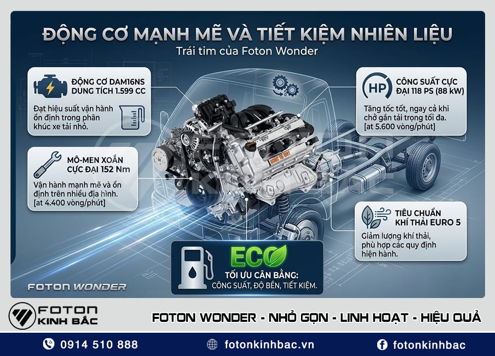 Động cơ xe tải Foton Wonder