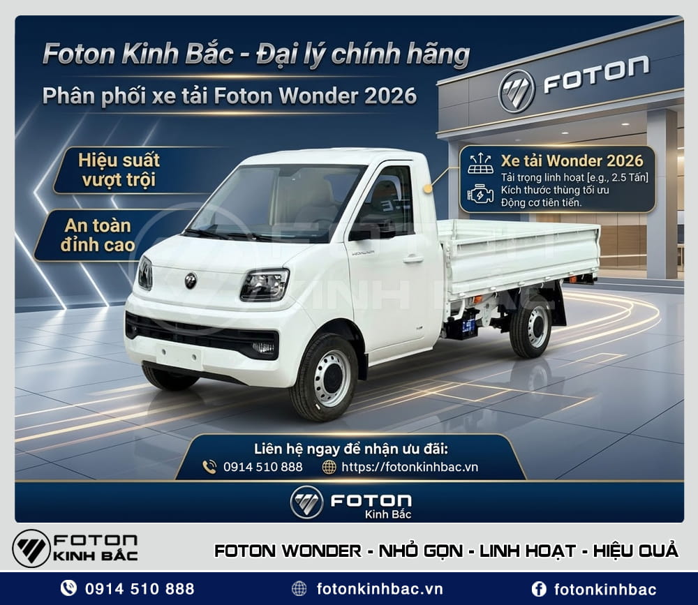 Foton Kinh Bắc - Đại lý phân phối xe tải Foton Wonder