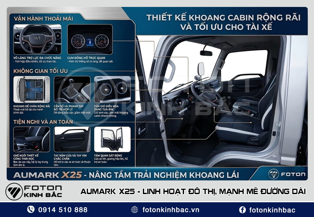 Khoang cabin xe tải Aumark X25