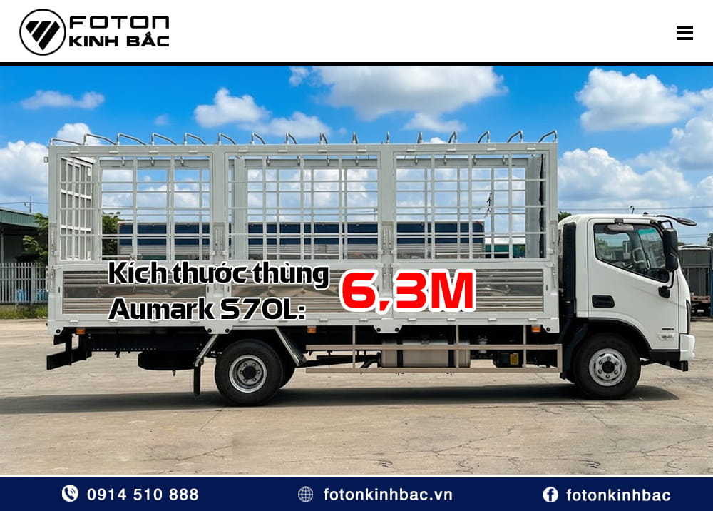 Kích thước thùng xe Aumark S70L