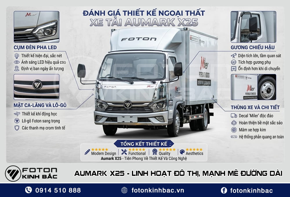 Ngoại thất xe tải Aumark X25