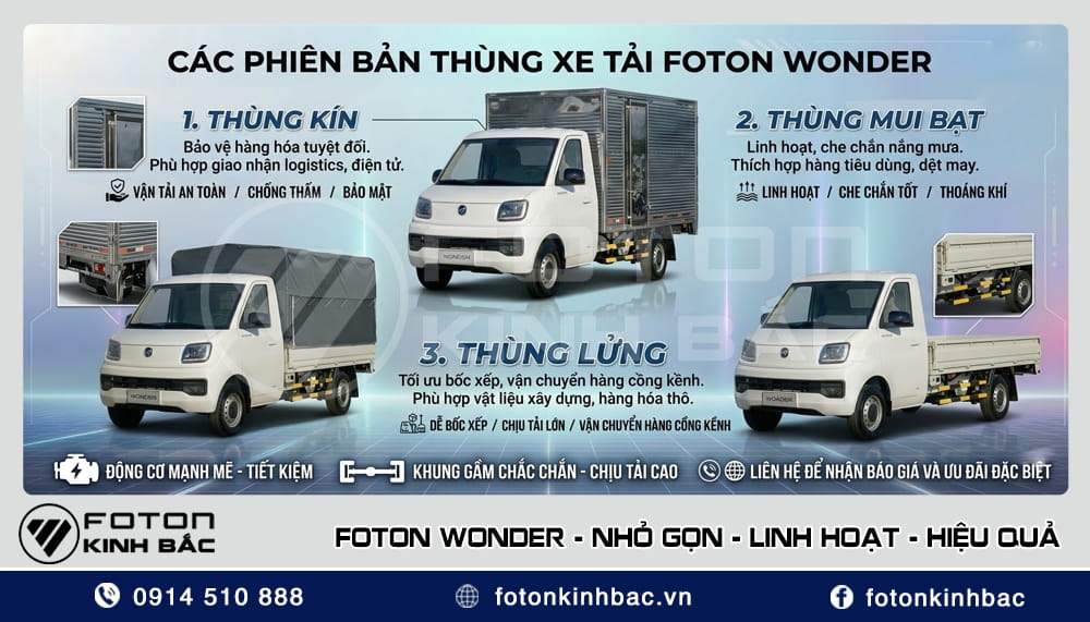 Thùng xe tải Foton Wonder