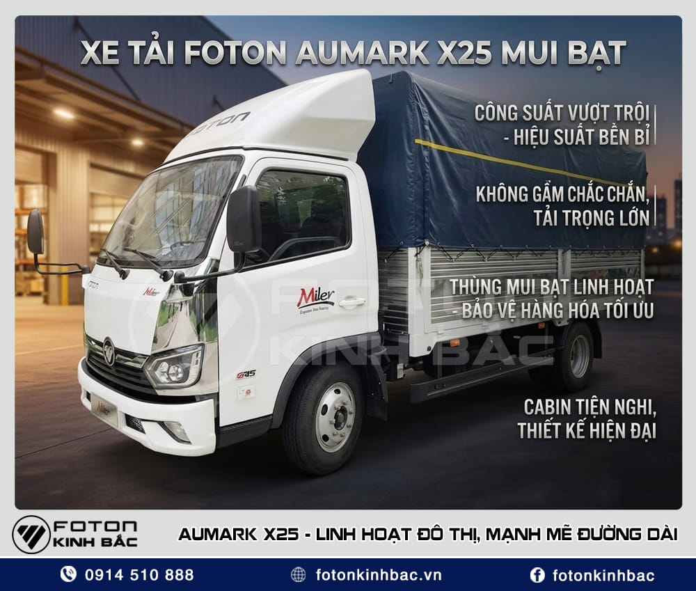 Xe tải Aumark X25 Mui bạt